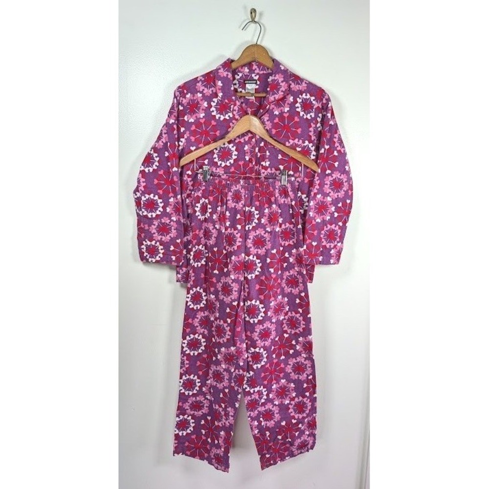 Joe Boxer Flannel Pajama 2 pc Set Size Small Hearts Valentine's Day Cozy Pjs